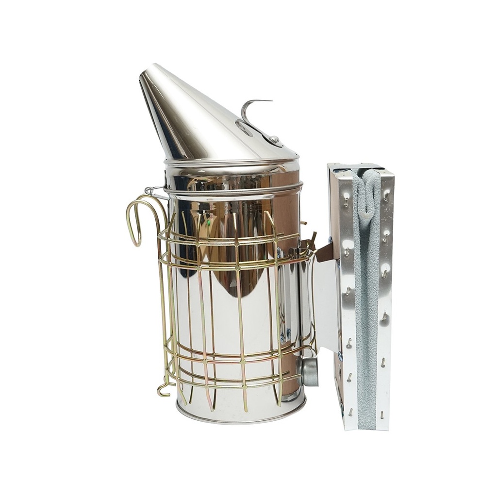 [AMAT6-117266] Afumator albine din inox cu cilindru scut termic si burduf din piele 190mm