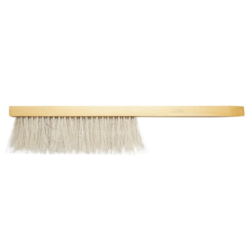 Perie apicola rand dublu din coada de cal cu maner din lemn
