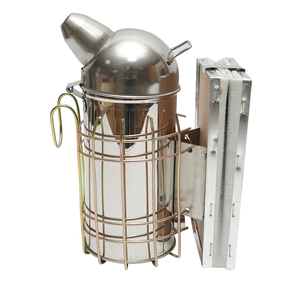 [AMAT6-117298] Afumator albine din otel inox cu cilindru scut termic si burduf din piele 210mm