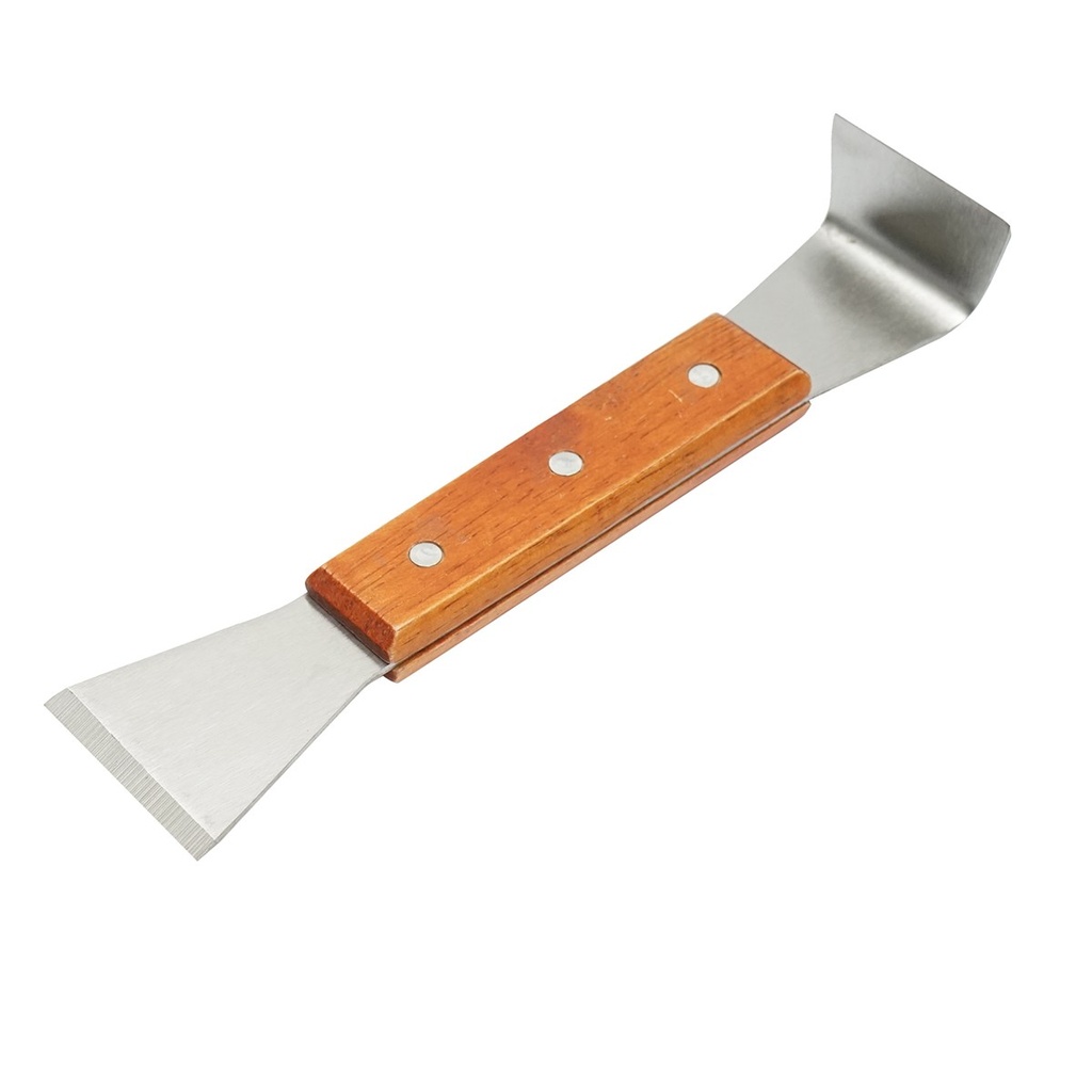 [AMAT6-117312] Dalta apicola din inox tip L cu maner din lemn 200x45mm
