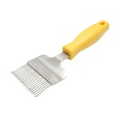 Furculita apicola pentru descapacit cu dinti indoiti din inox cu maner plastic 210mm