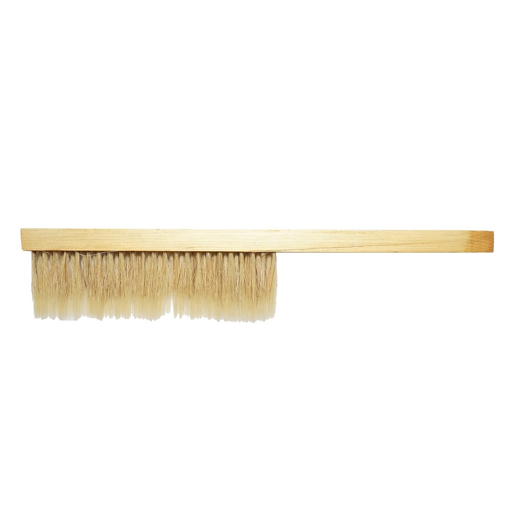 Perie apicola rand dublu din coada de cal cu maner din lemn 410x80mm