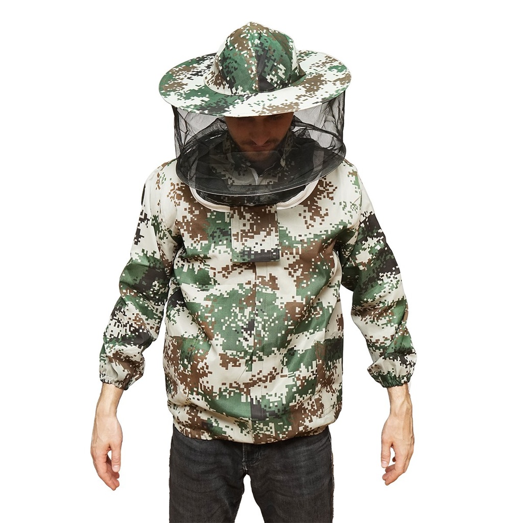 Bluza apicola tip camuflaj marimea XL cu masca protectie