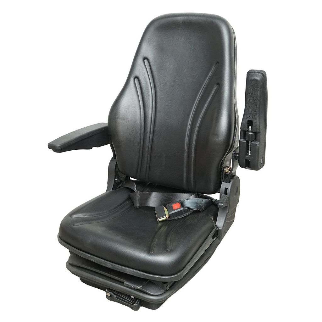 Scaun universal reglabil pe greutate 50-130Kg, cotiere si spatar rabatabil 55-89° pentru tractor, utilaje agricole, industriale, stivuitor