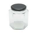Borcan din sticla cu capac pentru miere 730ml