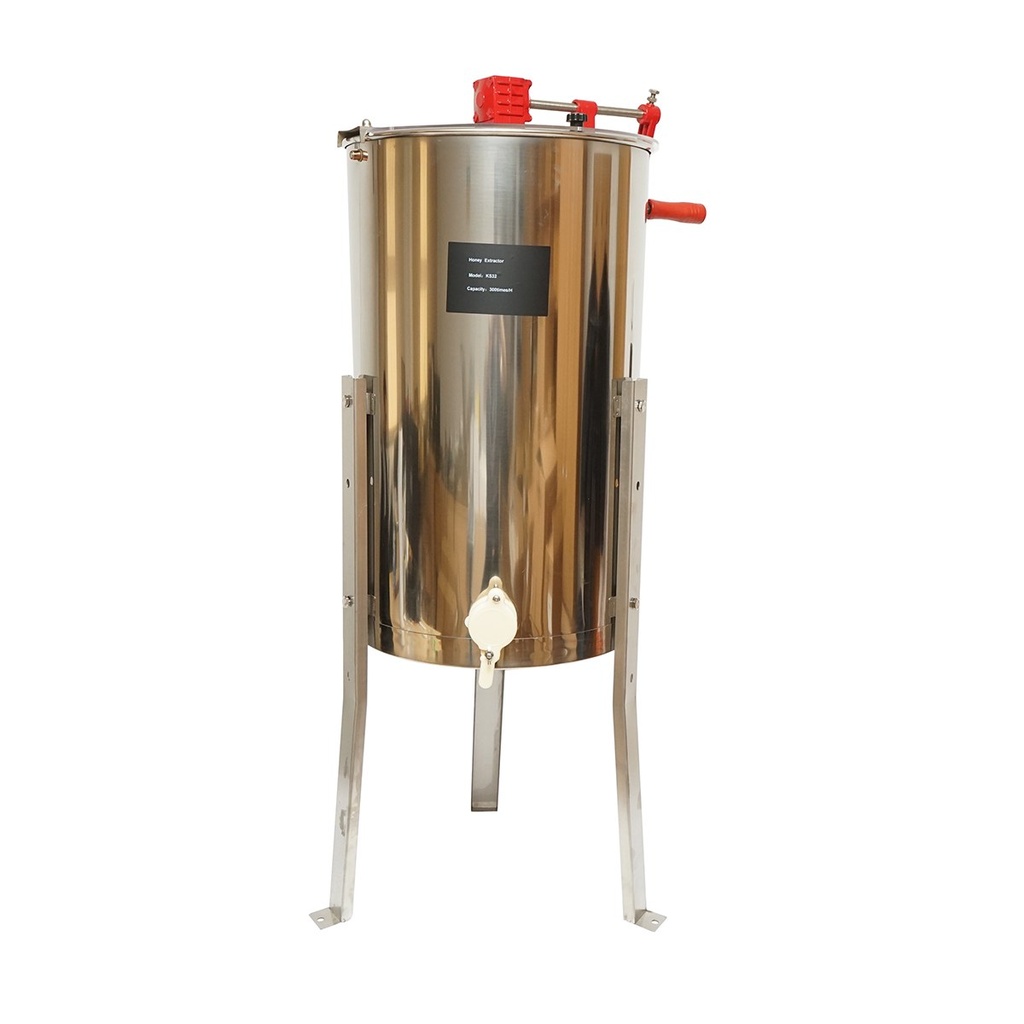 Centrifuga manuala apicola, extractor miere din inox cu 3 rame