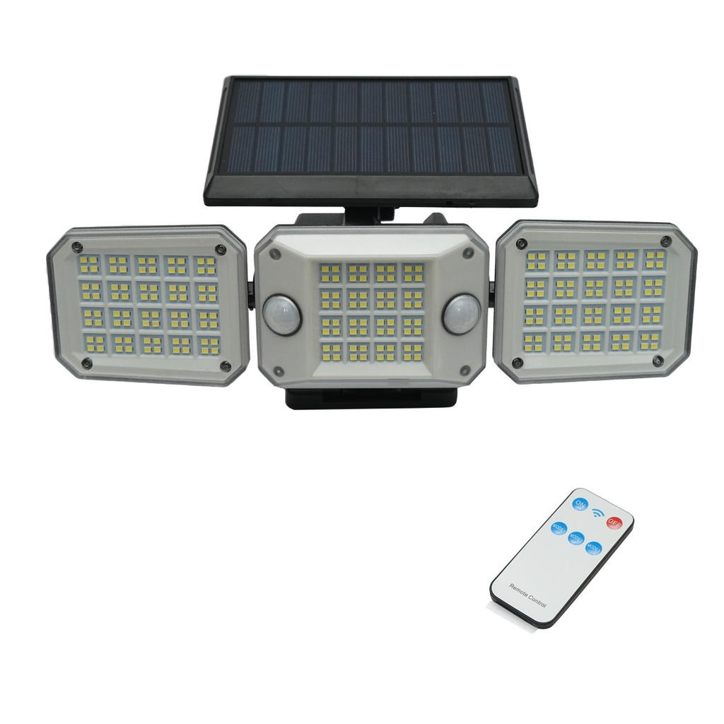 Lampa LED cu panou solar 1.8W/5.5V, baterie 2000mAh, senzor de miscare si telecomanda IP65