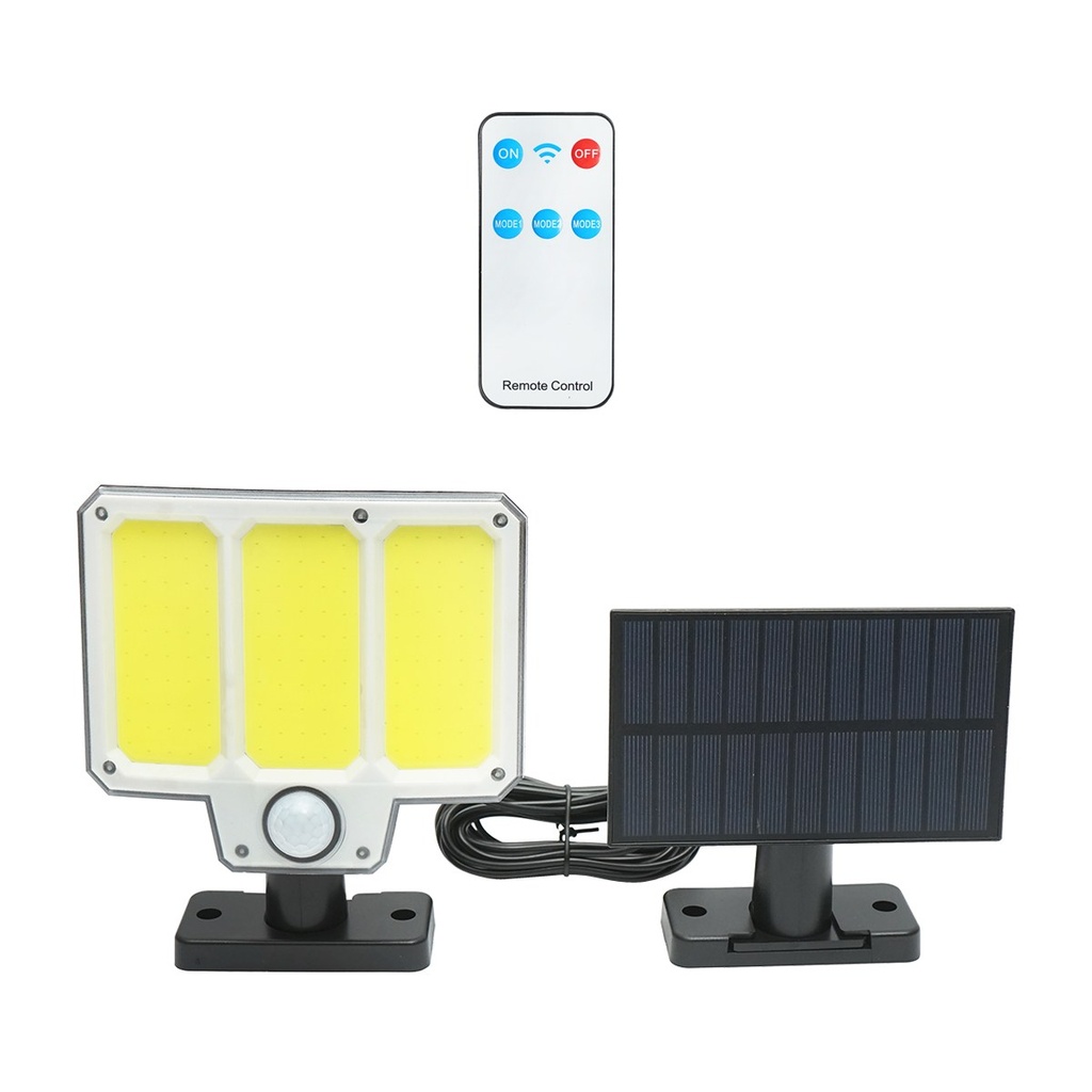 Lampa LED cu panou solar 1.4W/5.5V, baterie 1500mAh, senzor de miscare si telecomanda IP65