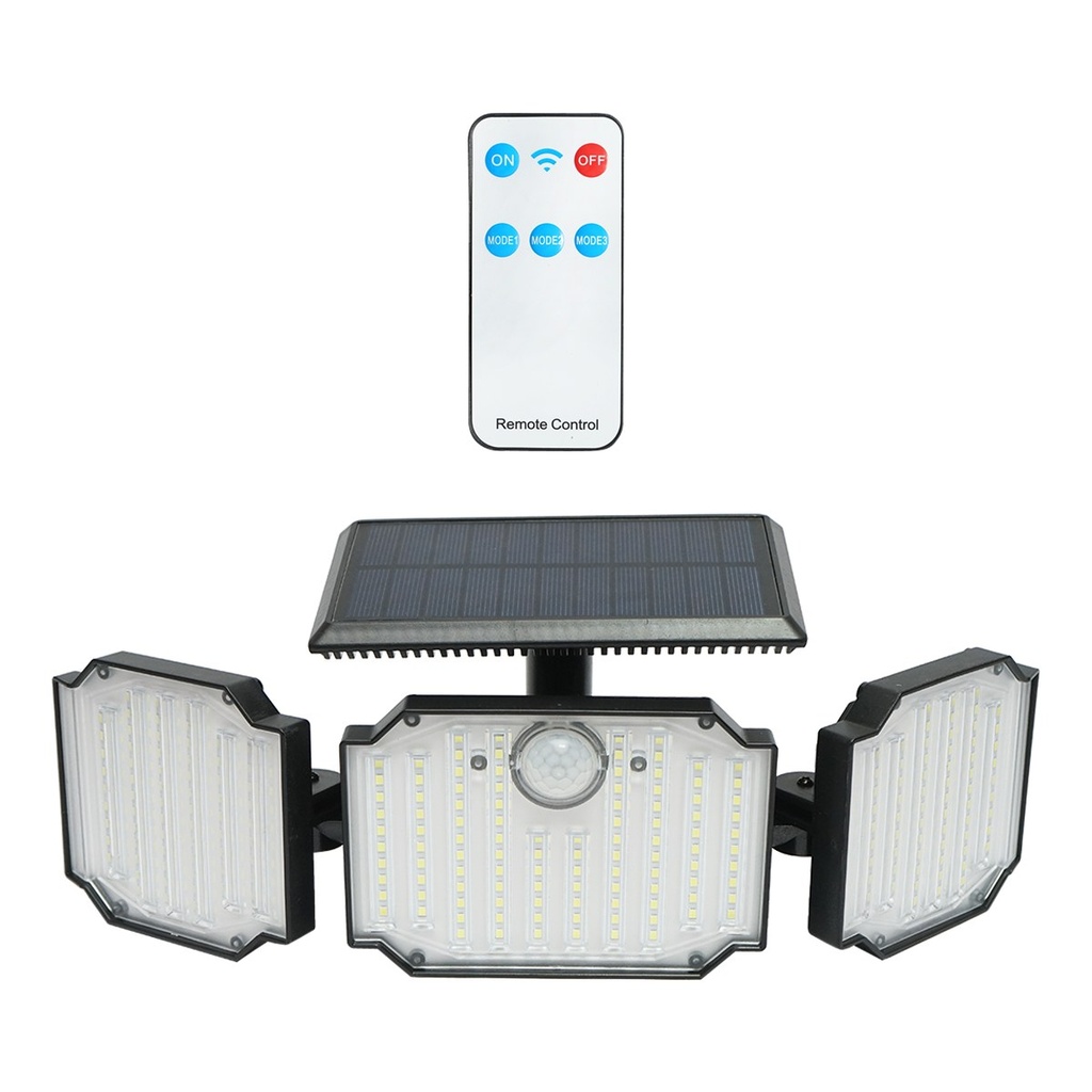Lampa LED 6W cu panou solar 1.8W/5.5V, baterie 2000mAh, senzor de miscare si telecomanda IP65