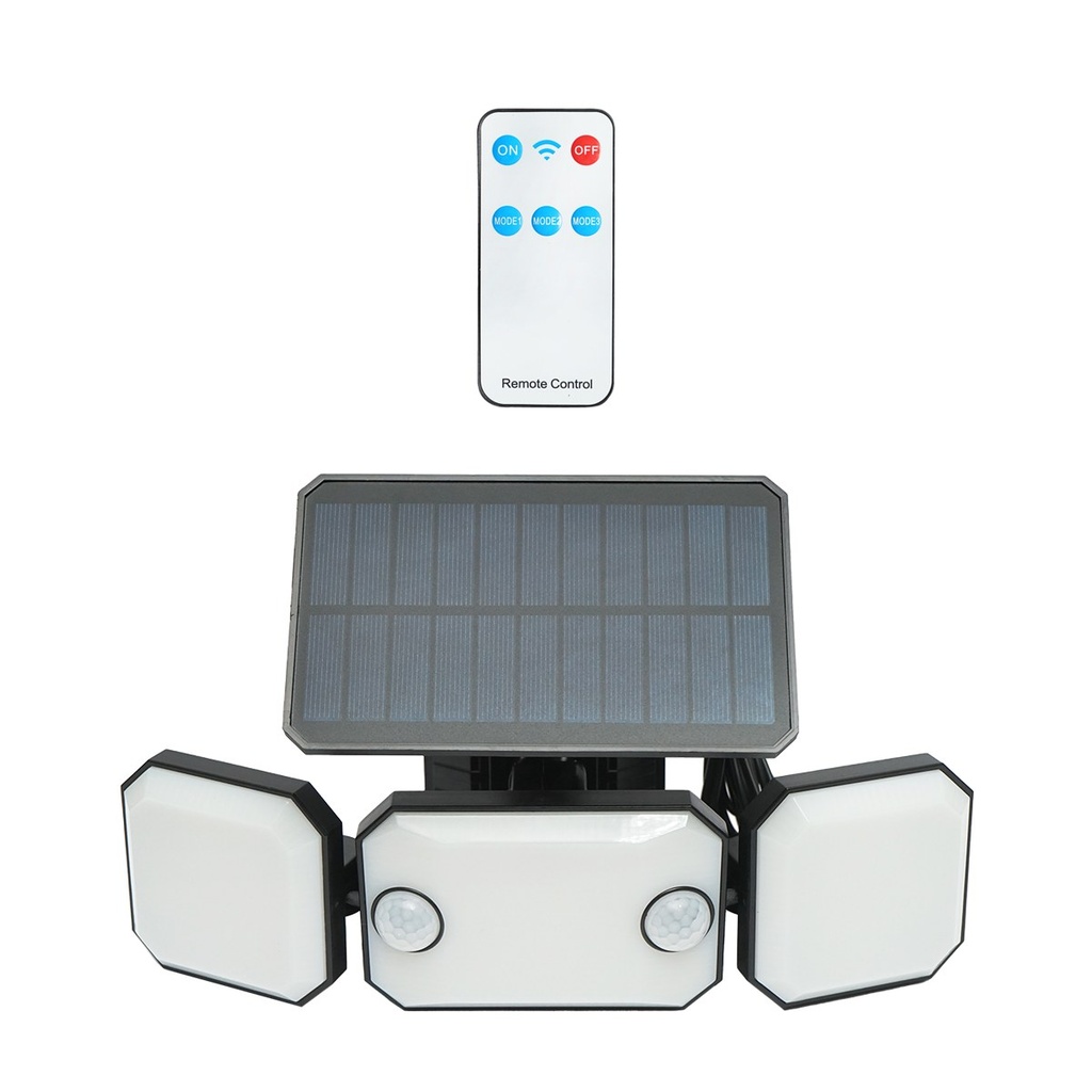 Lampa LED cu panou solar 1.8W/5.5V, baterie 2000mAh, senzor de miscare si telecomanda IP65