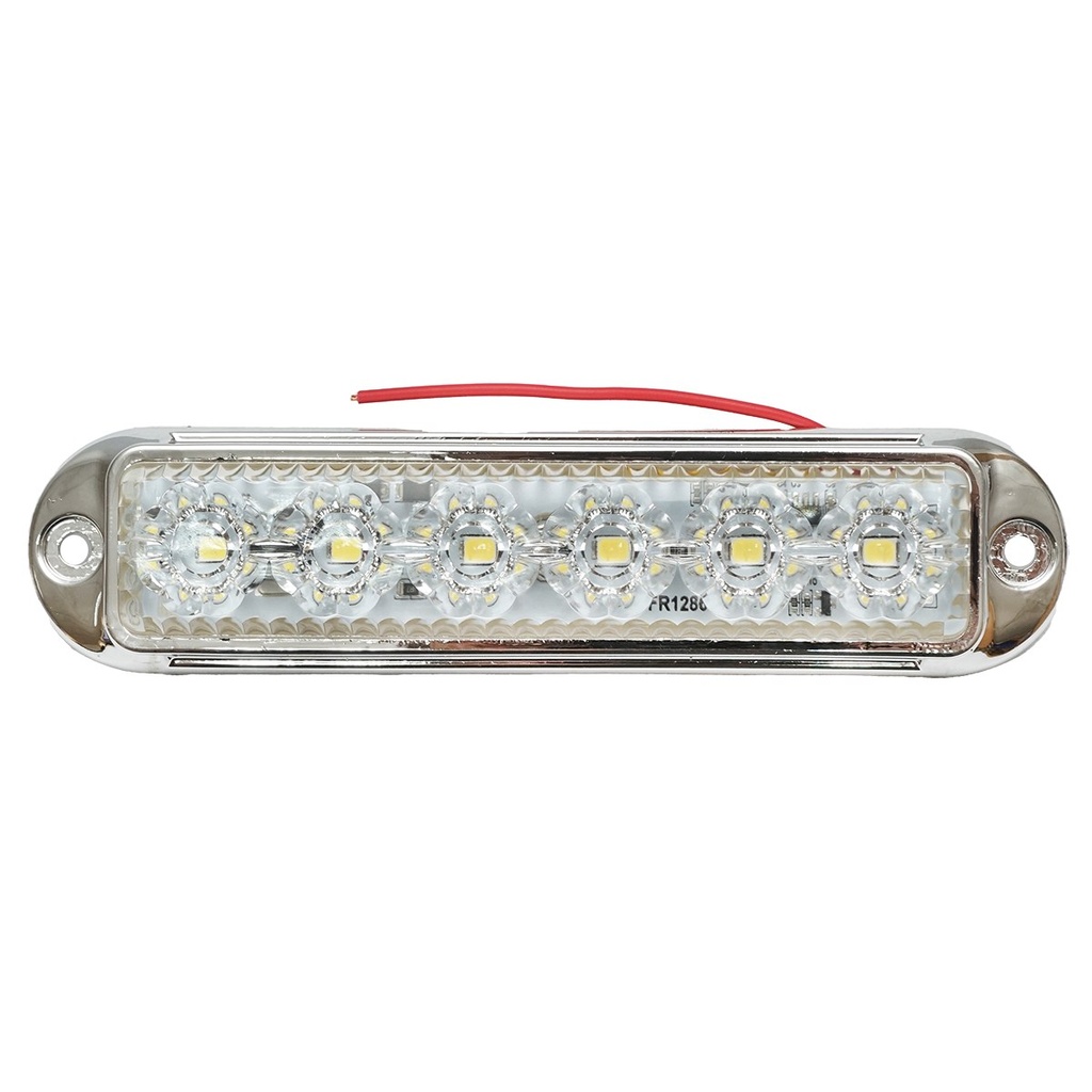 Lampa laterala gabarit slim alba cromata LED 12-24V, galbena FR1286CR