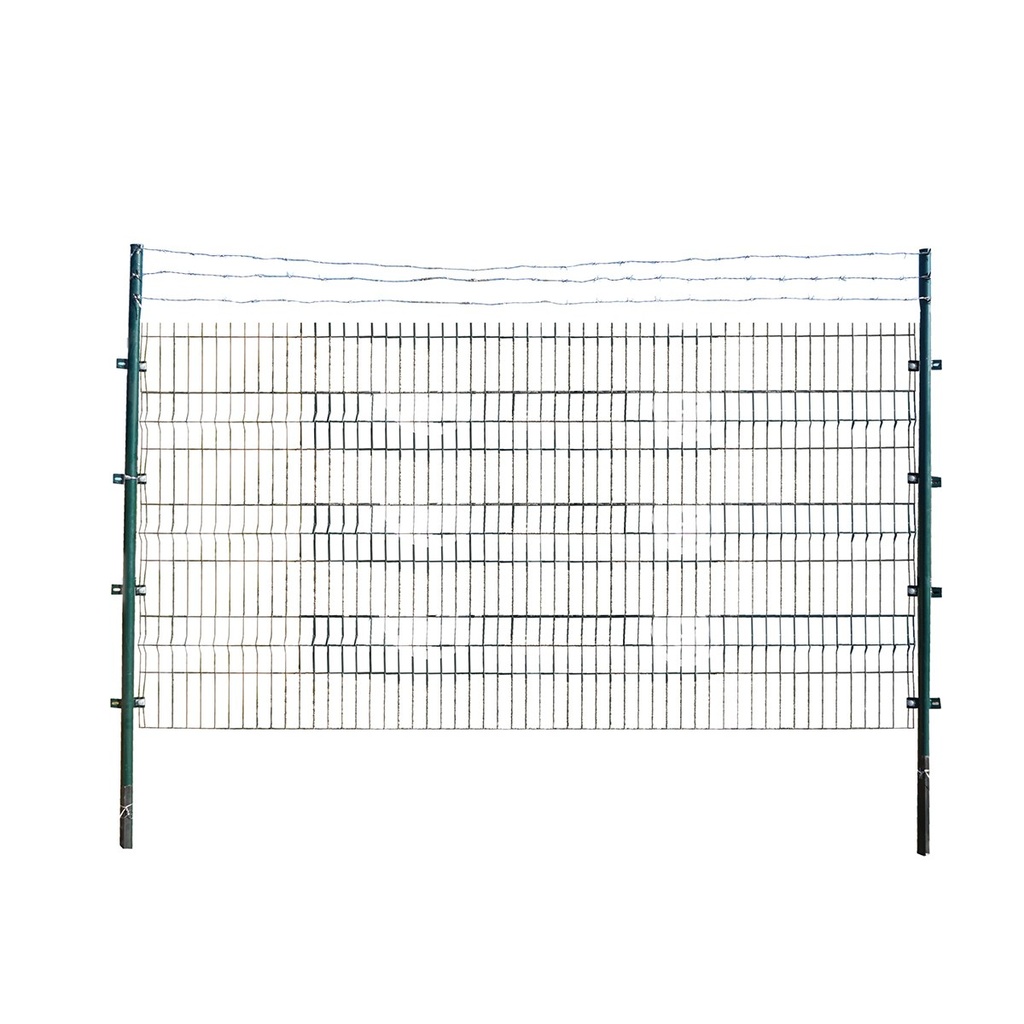 Kit gard bordurat 2500x1800mm cu sarma ghimpata si stalp 2500mm