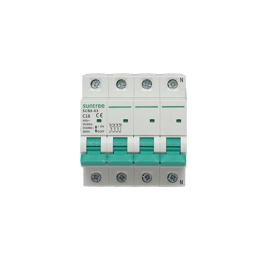 Siguranta automata tip intrerupator 3P+N, 16A 400VAC Suntree