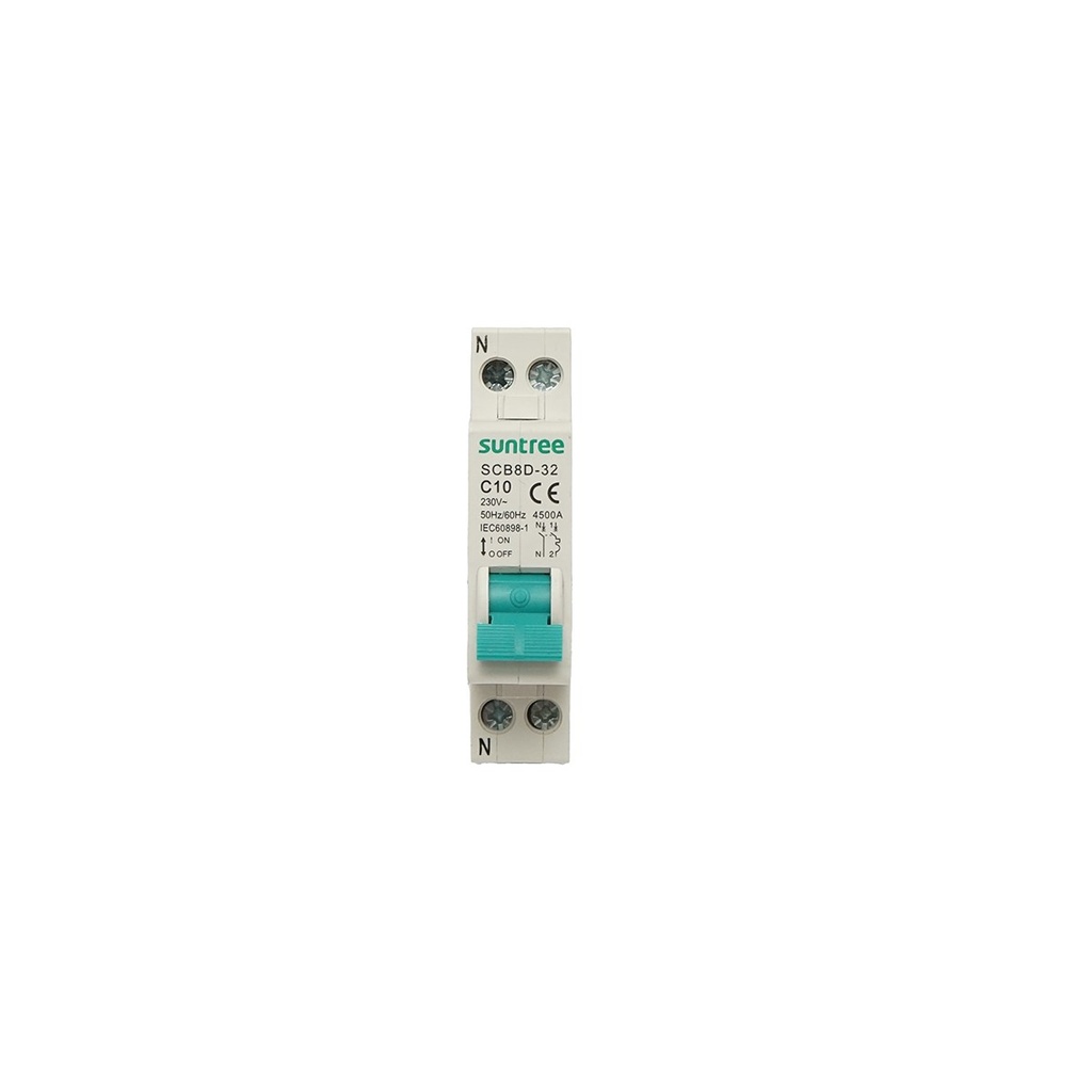 Siguranta automata bipolara 1P+N, 10A, 4.5kA Suntree
