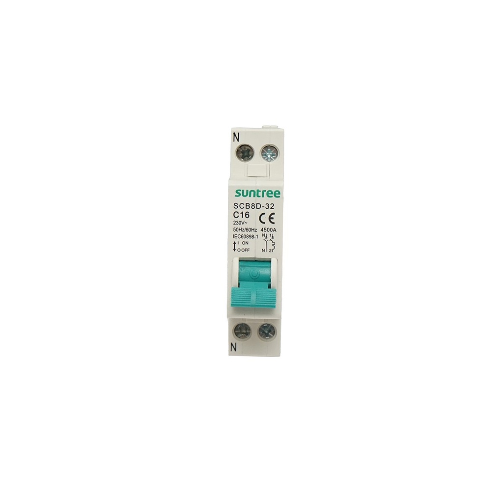 Siguranta automata bipolara 1P+N, 16A, 4.5kA Suntree