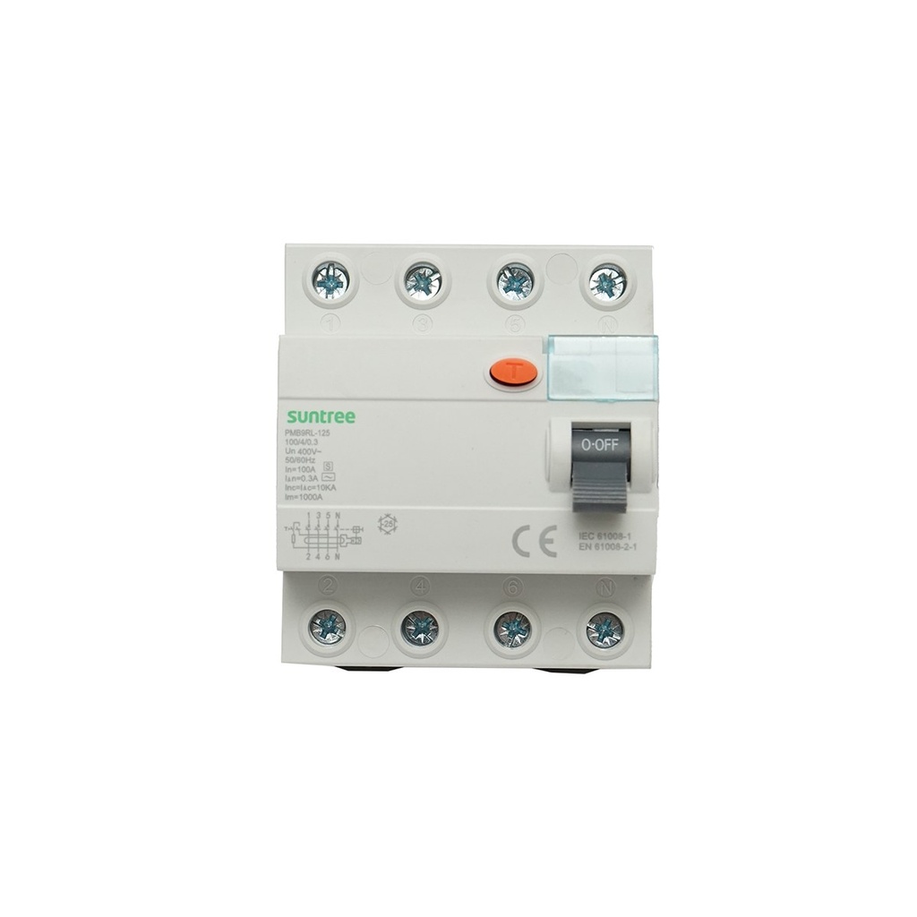 Intrerupator automata diferential 4P 100A 30mA 6kA, tip AC Suntree
