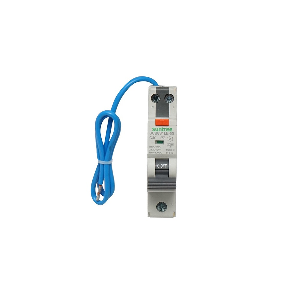 Intrerupator automata cu protectie diferentiala RCBO 1P+N 50A 30mA, AC Suntree