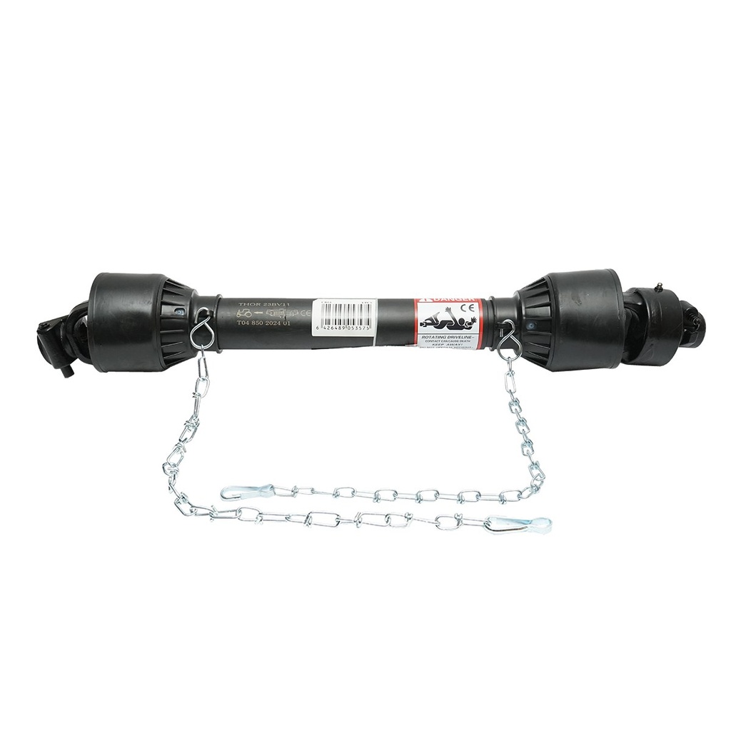 Cardan 850 mm T4 cu clichet universal cruce 27x74,6 (teava triunghiulara) 1 3/8 Z=6