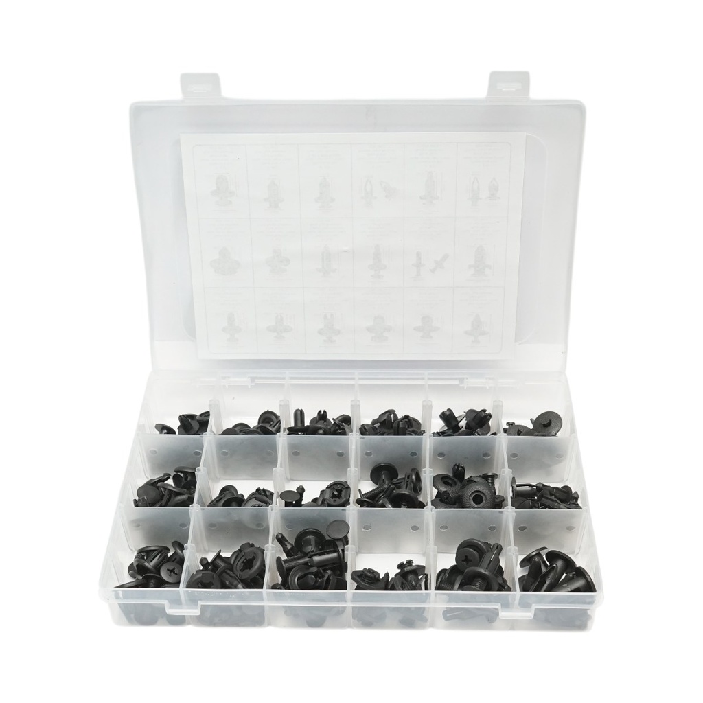 Trusa 164 clipsuri, cleme fixare auto din plastic