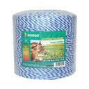 Rola fir alb-albastru fi 3mm 3x0.2mm SS, 1000m gard electric, rezistenta 7.8 Ohm Bourget