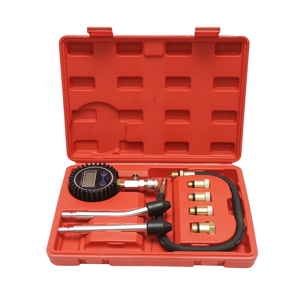 Trusa tester compresie motoare benzina cu manometru digital 0-20 bar