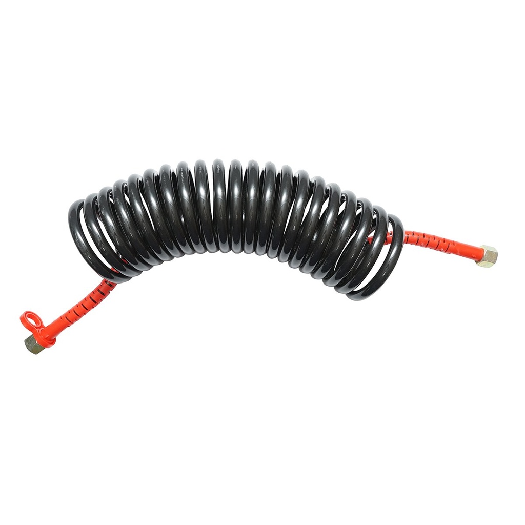 Furtun aer spiralat M18 camion 5.5m, negru si capete rosii cauciucate