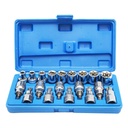 Trusa chei tubulare E-Torx, profil biti TX 19 piese