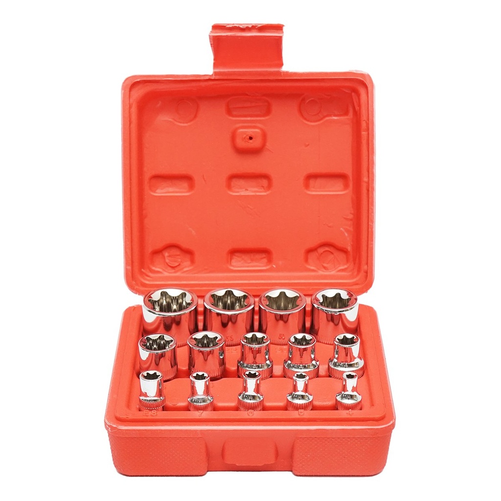 Trusa chei tubulare E-Torx E4-E24 Cr-V 14 piese