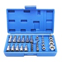 Trusa chei tubulare E-Torx, profil biti TX 34 piese