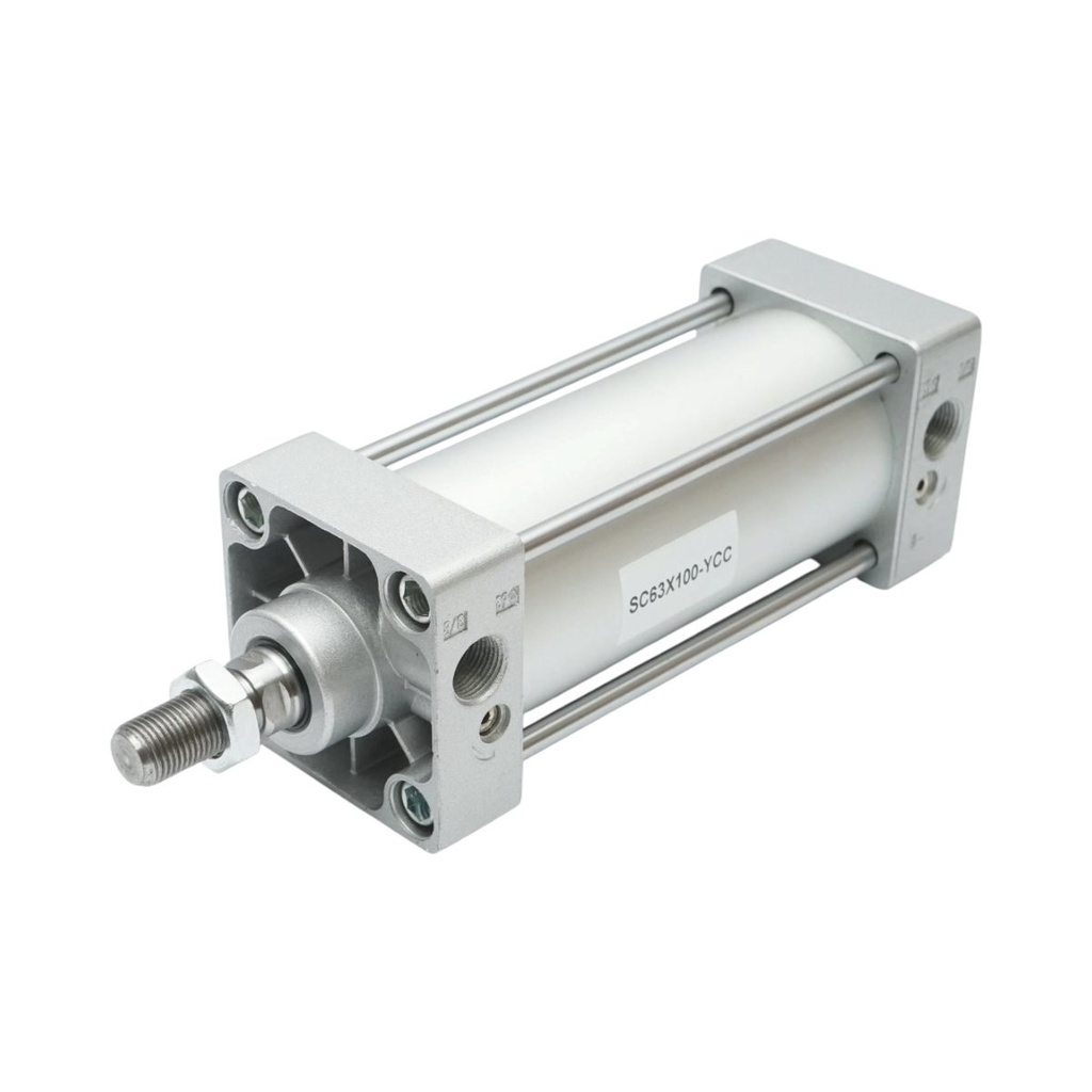 Cilindru pneumatic cu actiune dubla Ø63mm, cursa 100mm, tija filetata M16x1.5mm SC63x100-YCC