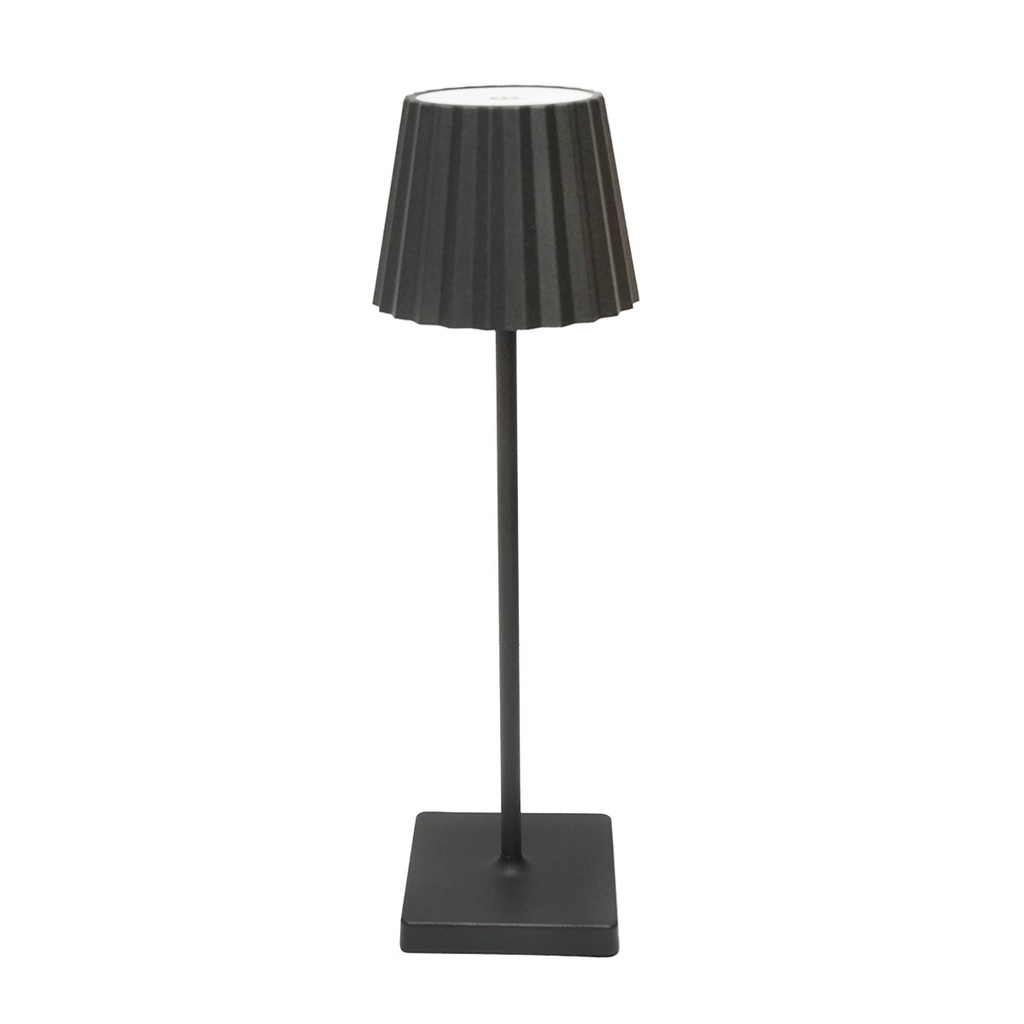 Lampa de masa LED 3W neagra, baterie 3.7V/1800mAh, reincarcabila USB 5V/1A