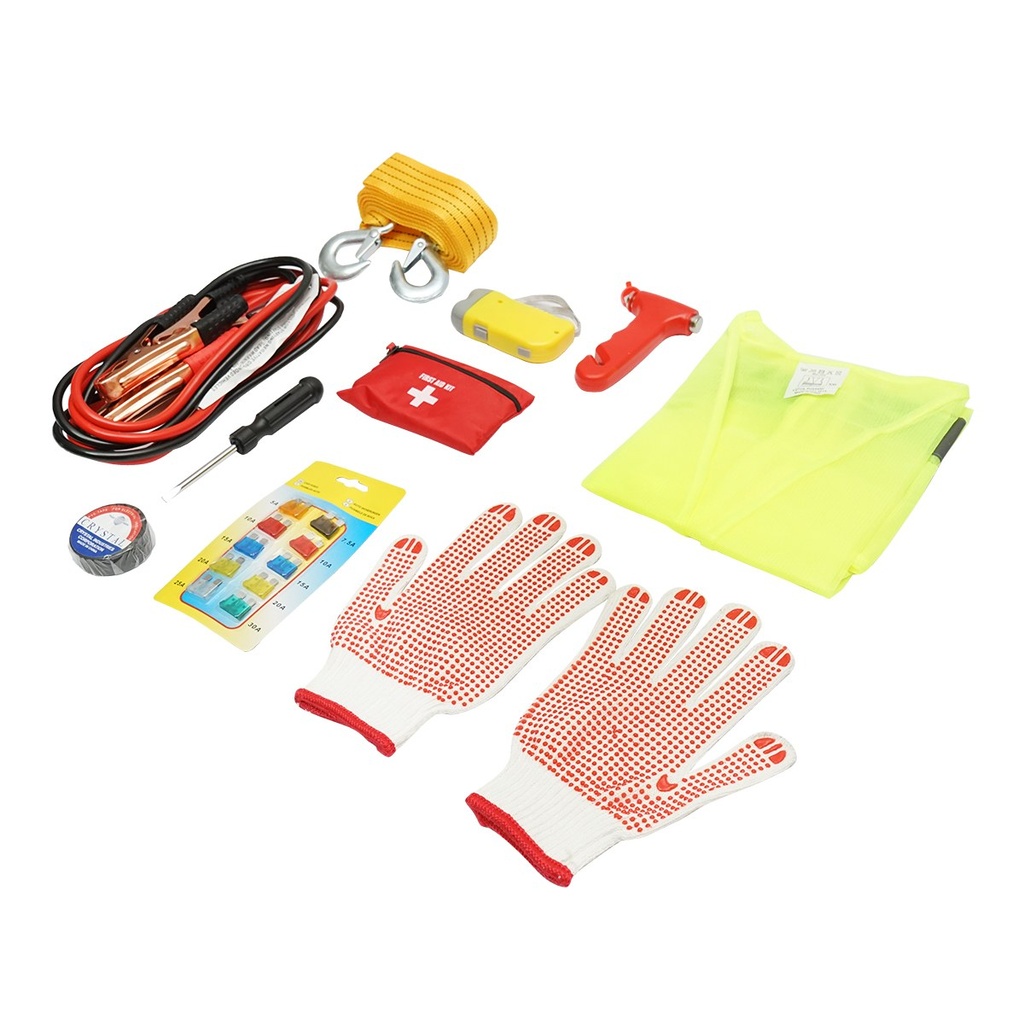 Kit siguranta auto cu necesar de urgenta 10 piese