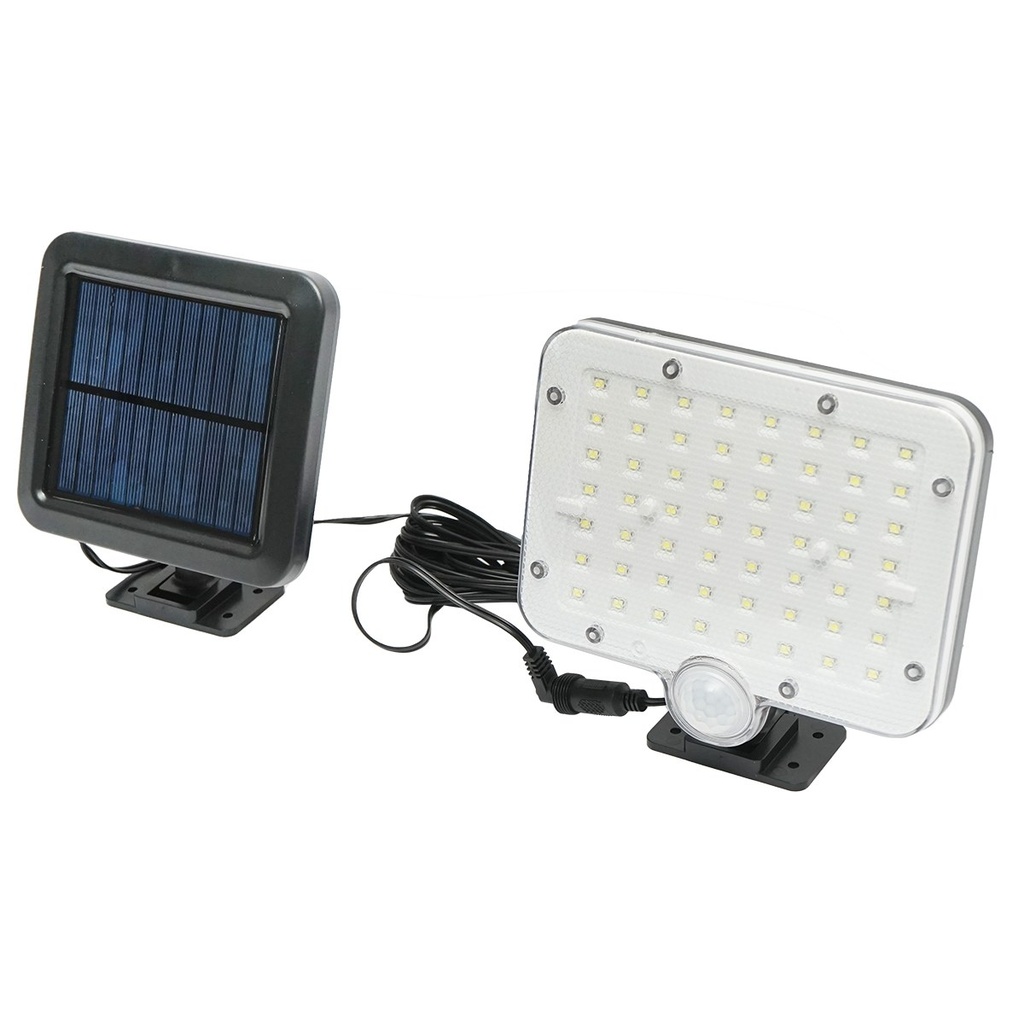 Lampa solara LED 250lm cu panou solar 1W/5.5V, baterie 3.7V/1.5 Ah, telecomanda, cablu 5m si senzor miscare IP44