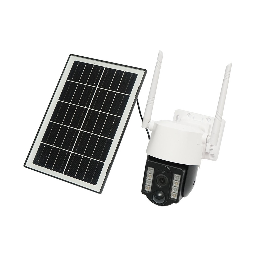 Camera supraveghere 3MP, 4G rotativa cu panou solar 5W, PTZ, 1080P, senzor miscare, night vision, aplicatie V380 Pro