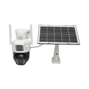 Camera supraveghere lentila duala 2x2MP, WIFI rotativa cu panou solar 7W, PTZ, 1080P, senzor miscare, night vision, aplicatie V380 Pro