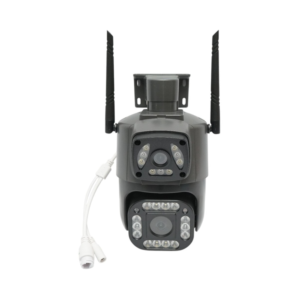 Camera de supraveghere lentila duala 4MP 1080P, P2P WIFI 2.4GHz, PTZ cu senzor de miscare, detectie umana si aplicatie V380 Pro