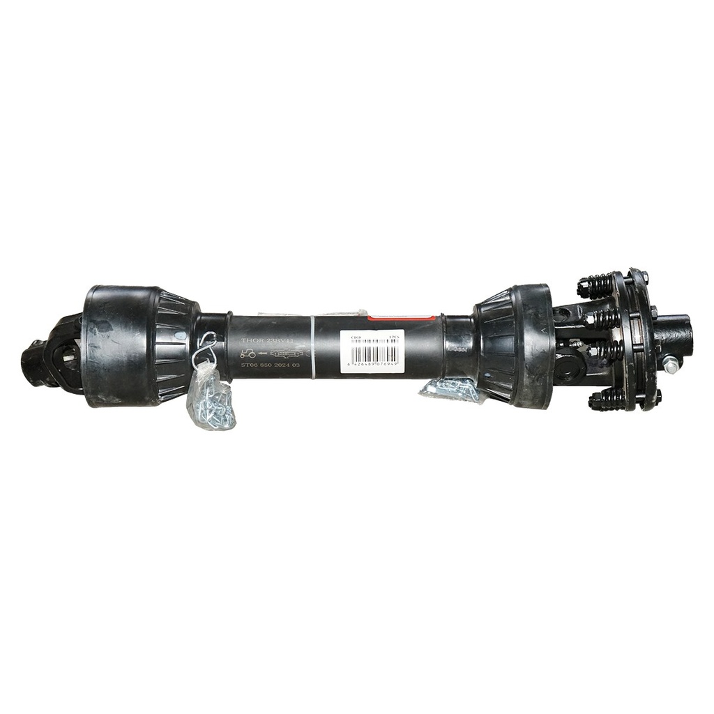 Cardan 850 mm S6 cu ambreiaj compus din 2 discuri cruce 30,2x92 (teava stea) 1 3/8 Z=6 freza