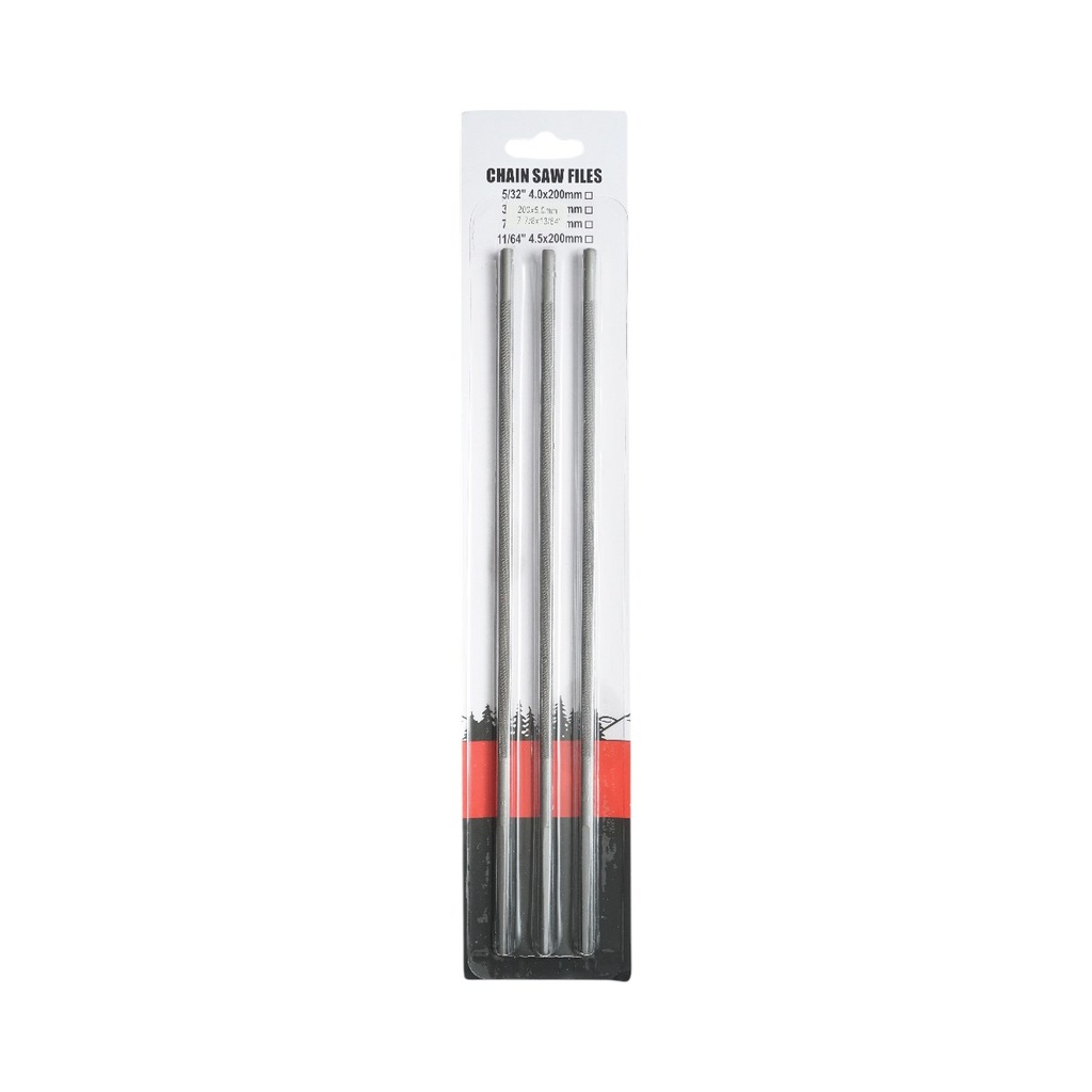 Set 3 pile rotunde ascutit lant drujba 5x200mm 13/64 inch