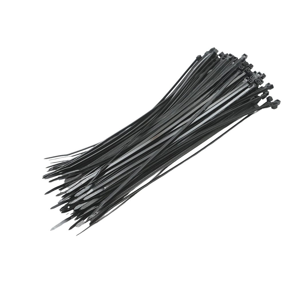 Faseta colier plastic negru 2.5x200mm 100 buc/set Longroad