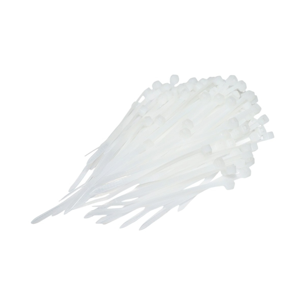 Faseta colier plastic alb 3.6x100mm 100 buc/set Longroad