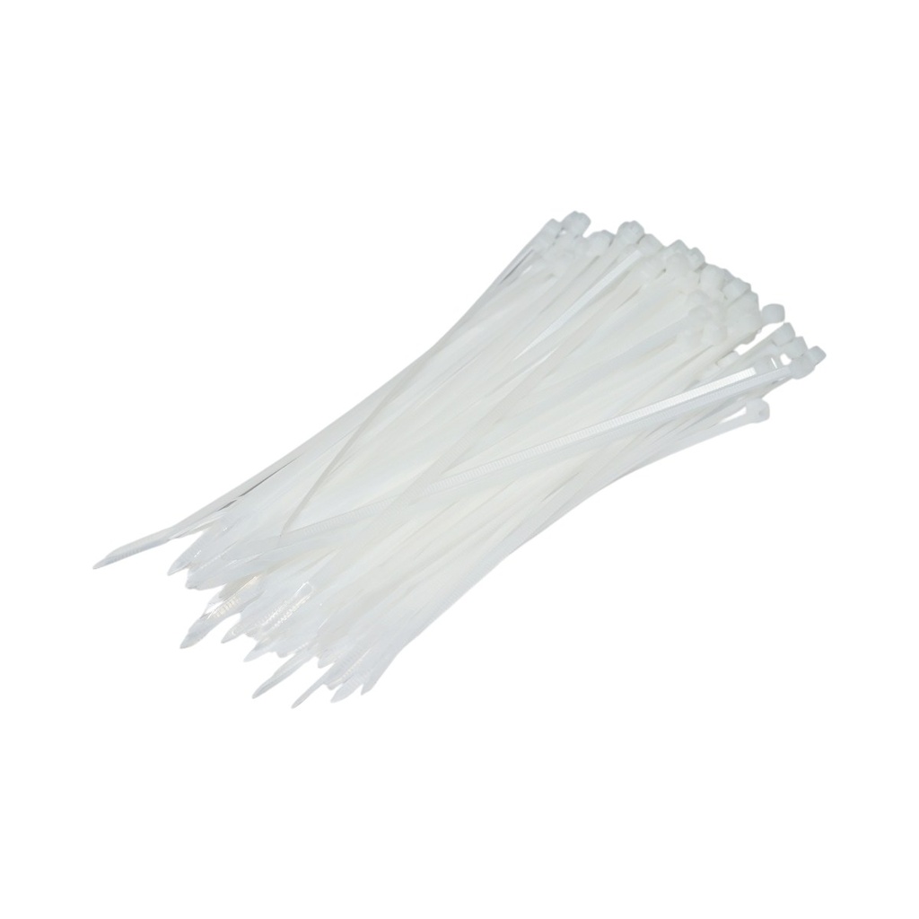 Faseta colier plastic alb 3.5x200mm 100 buc/set Longroad