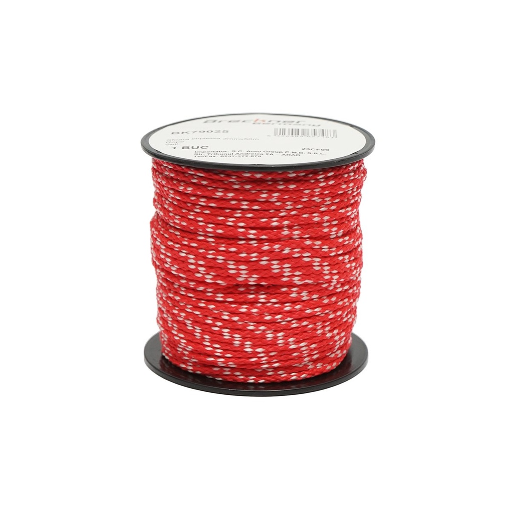 Sfoara fir impletit 2mmx50m, rosu/alb