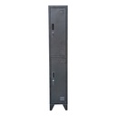 Dulap metalic fiset dublu tip vestiar negru cu 2 usi securizate 1850x380x450mm