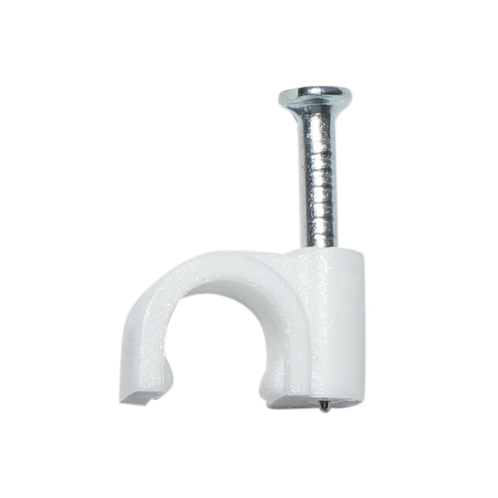 Clema cui 6mm din plastic pentru fixare cablu, 100 buc