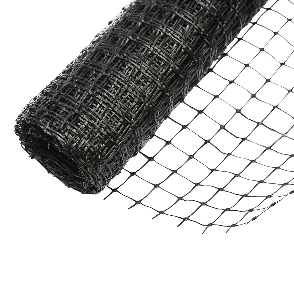 Plasa gard delimitare lucrari 90cmx10m cu ochi 20x20mm,negru