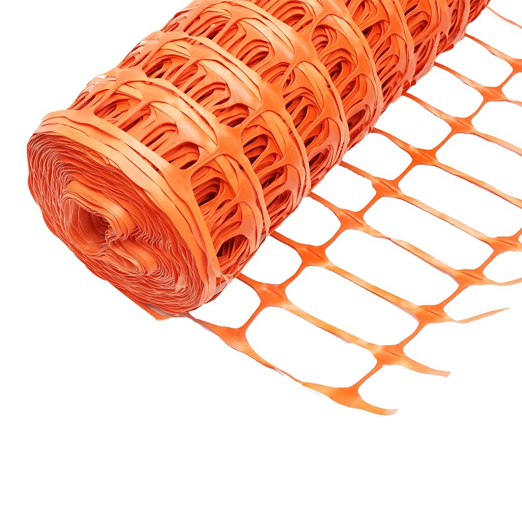 Plasa gard delimitare lucrari 1mx50m cu ochi 70x40mm, 110g/m portocaliu