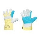 Manusi de lucru din piele-bumbac cu intaritura in palma si primul deget marimea 10