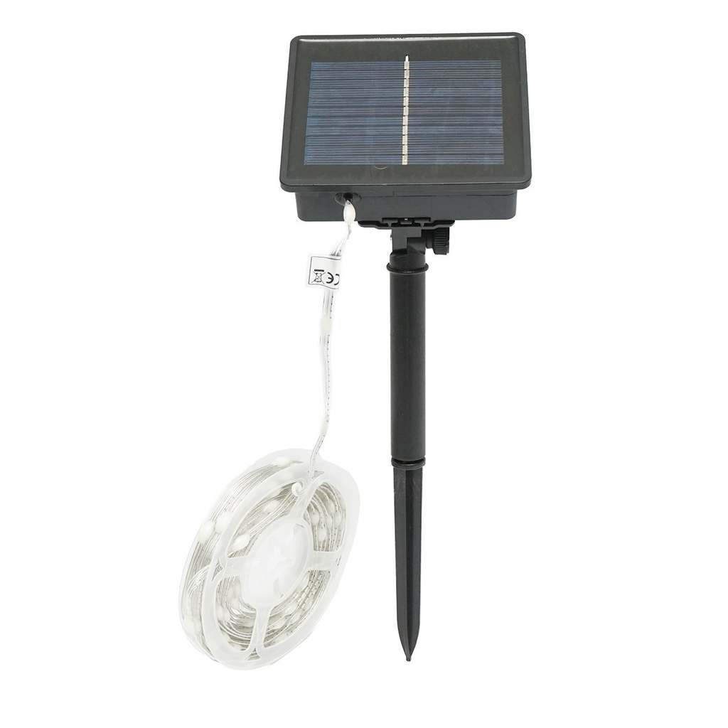 Banda LED cu panou solar 5V, 5m, telecomanda RGB+IC IP65