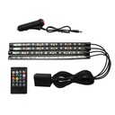 Banda LED lumini ambientale auto 12V, 9W cu telecomanda, control muzical 4x26.7cm RGB