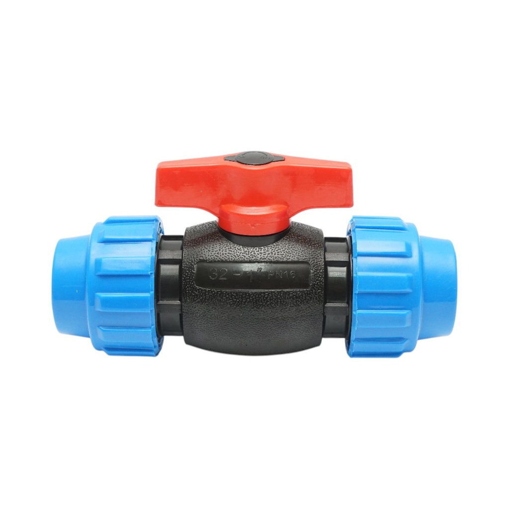 Robinet mufa cu bila compresiune PEHD 32x32mm PN16 pentru sisteme de irigatii